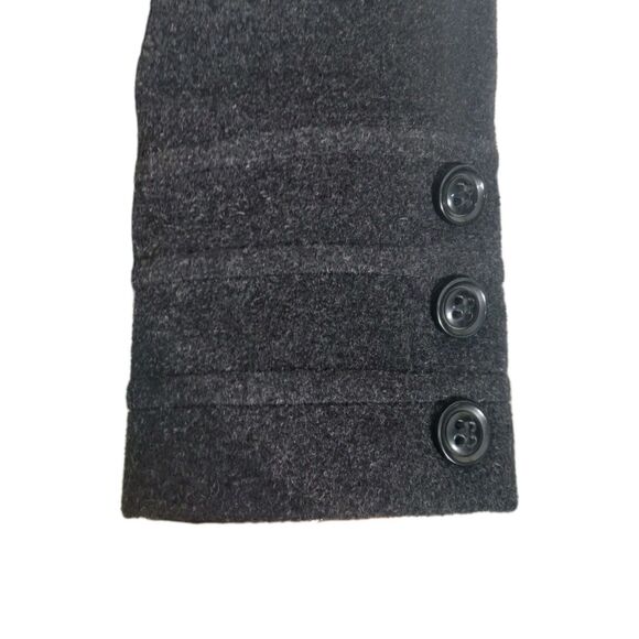 St. John's Bay PXL Petite XL Black Pea Coat Double Breasted Wool Blend Warm Jack - Picture 4 of 13